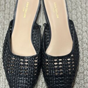Ann Taylor Black Woven Flats